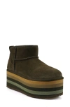 Zigi Bliss Faux Shearling Platform Bootie In Green