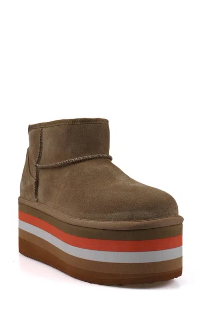 Zigi Bliss Faux Shearling Platform Bootie In White/cocoa