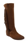 Zigi Briana Wedge Boot In Tan Suede