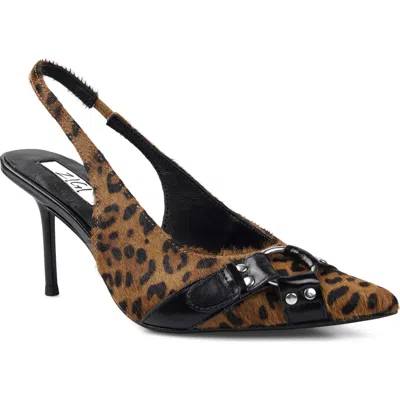 Zigi Buena Slingback Pointed Toe Pump In Animal Print