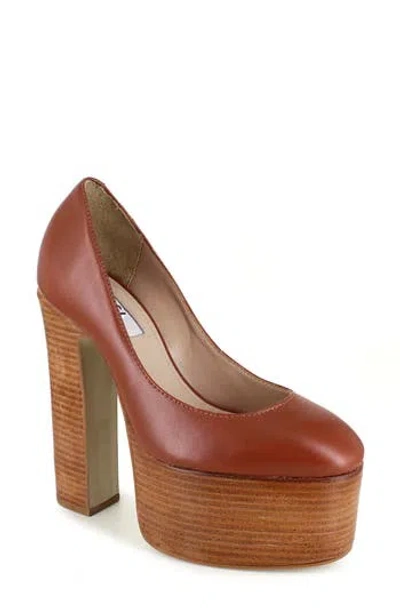 Zigi Camilla Platform Pump In Cognac Leather