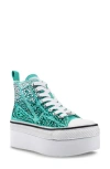 Zigi Carmensa Embellished Platform High Top Sneaker In Green