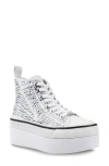 Zigi Carmensa Embellished Platform High Top Sneaker In Silver