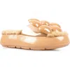 Zigi Cass Faux Fur Lined Sandal In Natural