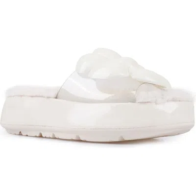 Zigi Cass Faux Fur Lined Sandal In White