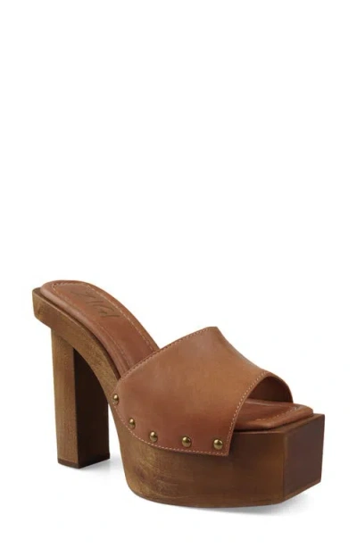 Zigi Cassidey Leather Platform Slide Sandal In Brown