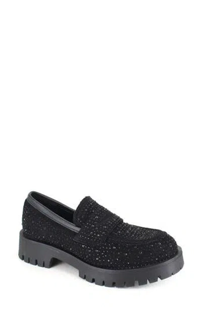 Zigi Cassondra Rhinestone Embellished Lug Sole Loafer