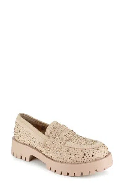 Zigi Cassondra Rhinestone Embellished Lug Sole Loafer