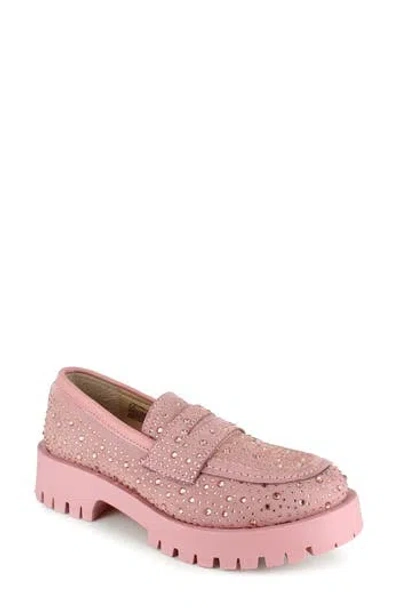 Zigi Cassondra Rhinestone Embellished Lug Sole Loafer