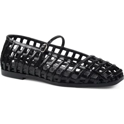 Zigi Dawsen Mary Jane Flat In Black Leather
