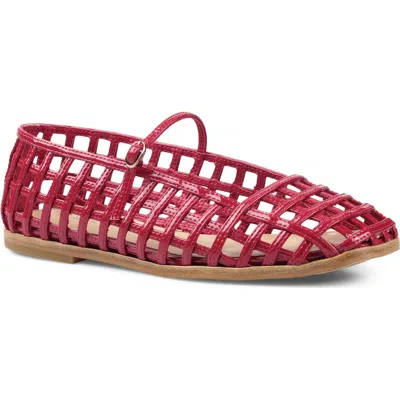 Zigi Dawsen Mary Jane Flat In Red Leather