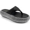 Zigi Dellah Platform Flip Flop In Black Leather