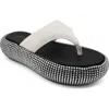 Zigi Dellah Platform Flip Flop In White Leather