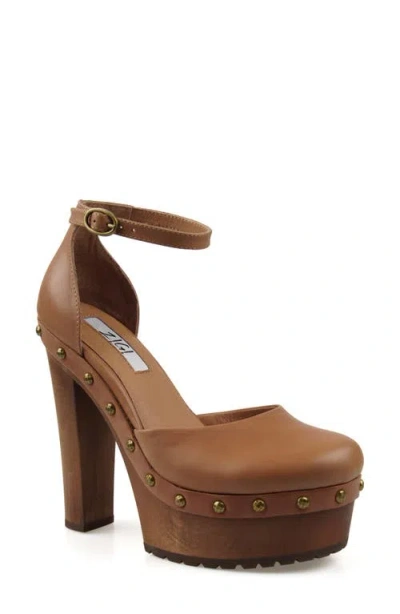 Zigi Divaa Ankle Strap Platform Pump In Brown