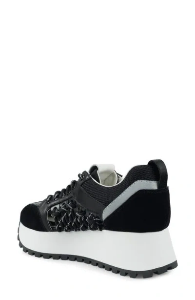 Zigi Dynamo Platform Wedge Sneaker In Black