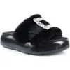 Zigi Fab Faux Fur Platform Sandal In Black
