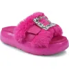 Zigi Fab Faux Fur Platform Sandal In Pink