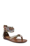 Zigi Fabella Ankle Strap Sandal In Tan Multi Fabric