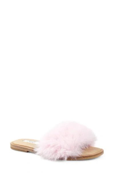 Zigi Faux Fur Slide Sandal In Pink