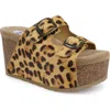 Zigi Genuine Calf Hair Platform Wedge Sandal In Multi