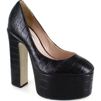 Zigi Giorgia Platform Pump In Black Croco Leather