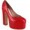 Zigi Giorgia Platform Pump In Red Croc