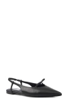Zigi Hala Pointed Toe Slingback Flat In Black