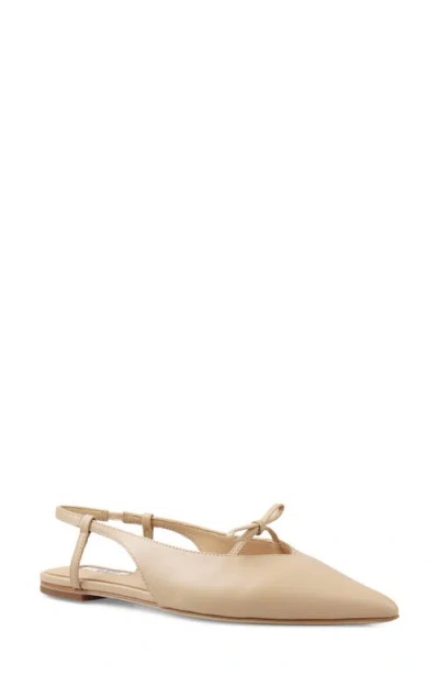 Zigi Hala Pointed Toe Slingback Flat In Nude
