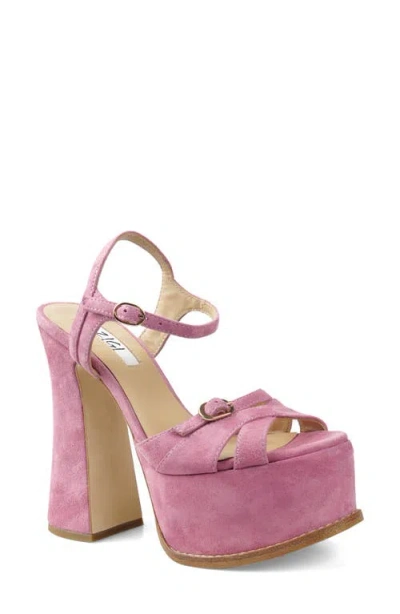 Zigi Harbor Ankle Strap Platform Sandal In Pink