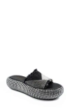 Zigi Hazel Platform Slide Sandal In Black Denim