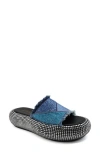 Zigi Hazel Platform Slide Sandal In Blue Denim