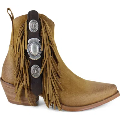 Zigi Hightail Leather Bootie In Tan Suede