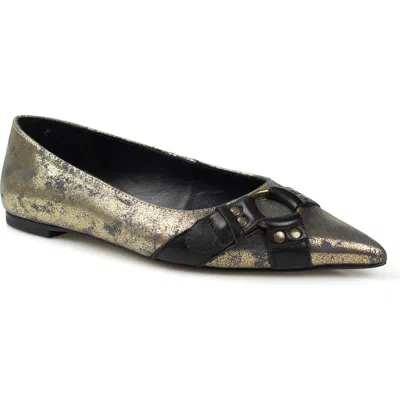 Zigi Hilo Pointed Toe Flat In Gold