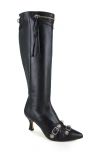 Zigi Ivara Knee High Boot In Black Leather