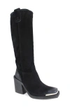 Zigi Joshana Knee High Boot In Black Suede