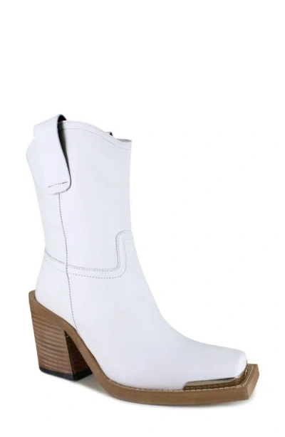 Zigi Joshi Western Boot In Bone Leather