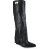 Zigi Knee High Boot In Black Leather