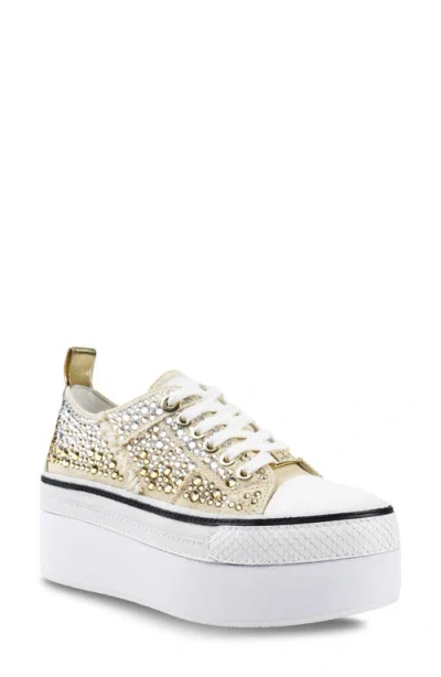 Zigi Koralay Embellished Platform Sneaker In Gold/multi