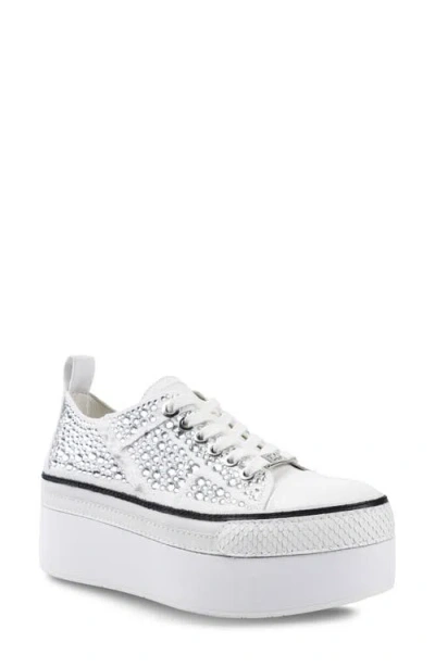 Zigi Koralay Embellished Platform Sneaker In White/ Multi