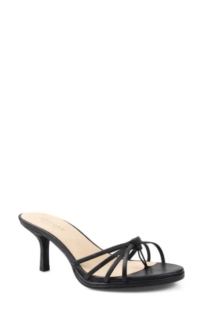 Zigi Lingerr Leather Kitten Heel Sandal In Black Leather