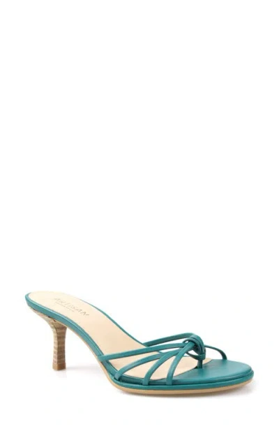 Zigi Lingerr Leather Kitten Heel Sandal In Teal Leather