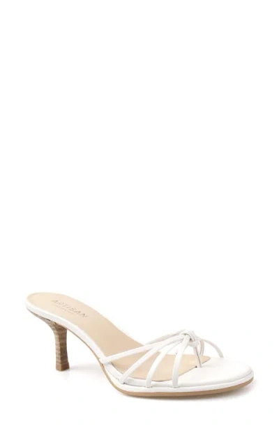 Zigi Lingerr Leather Kitten Heel Sandal In White Leather