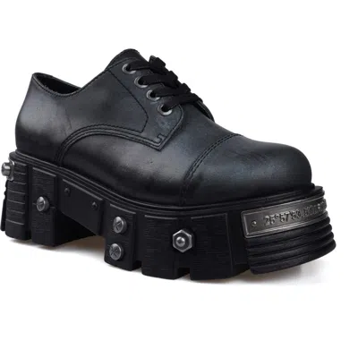 Zigi Lomina Platform Cap Toe Derby In Black Leather