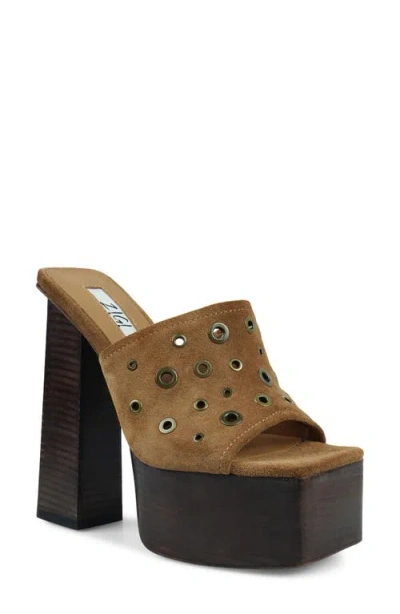 Zigi Mix Platform Sandal In Brown
