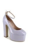 Zigi Nikole Ankle Strap Platform Pump In Grey Patent