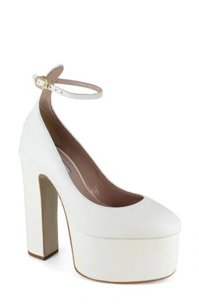 Zigi Nikole Ankle Strap Platform Pump In White Leather