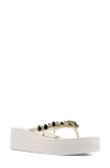 Zigi Quigley Platform Flip Flop In White