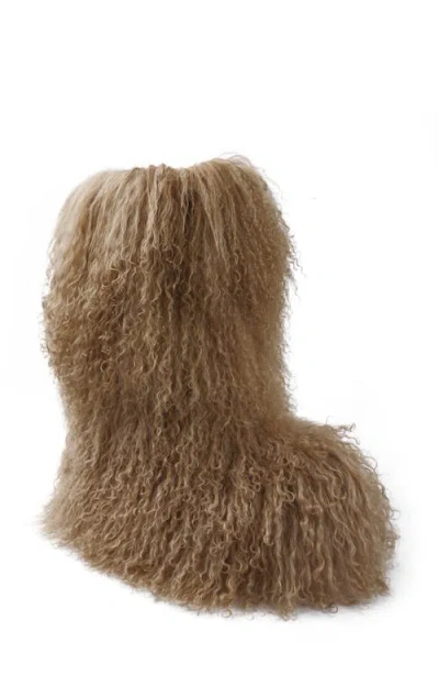 Zigi Risha Genuine Shearling Knee High Boot In Brown