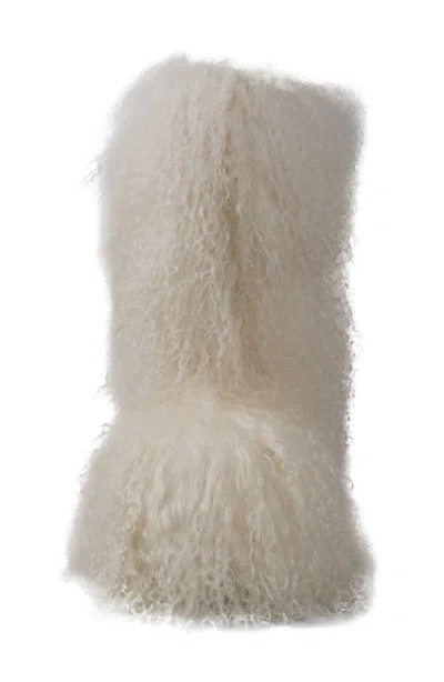 Zigi Risha Genuine Shearling Knee High Boot In White