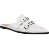 Zigi Roussih Pointed Toe Mule In White Leather